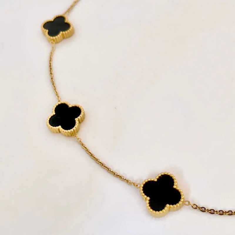 Clover Black Gold Necklace