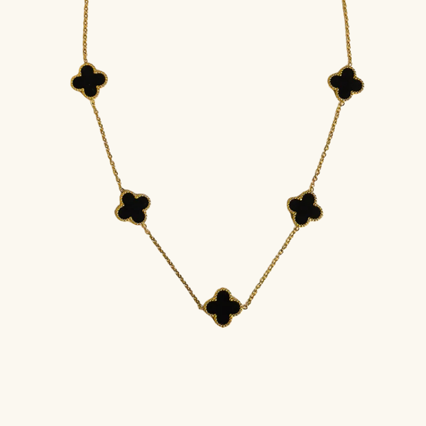 Clover Black Gold Necklace