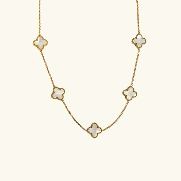 Clover White Gold Necklace