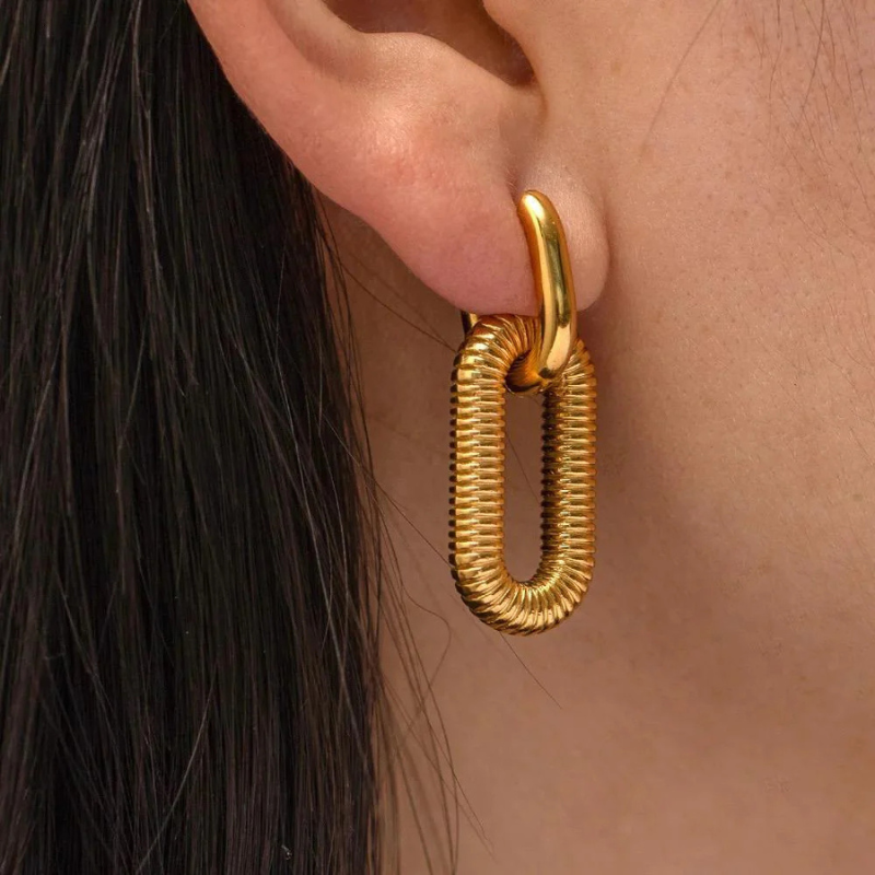 Double Hoop Spiral Earrings