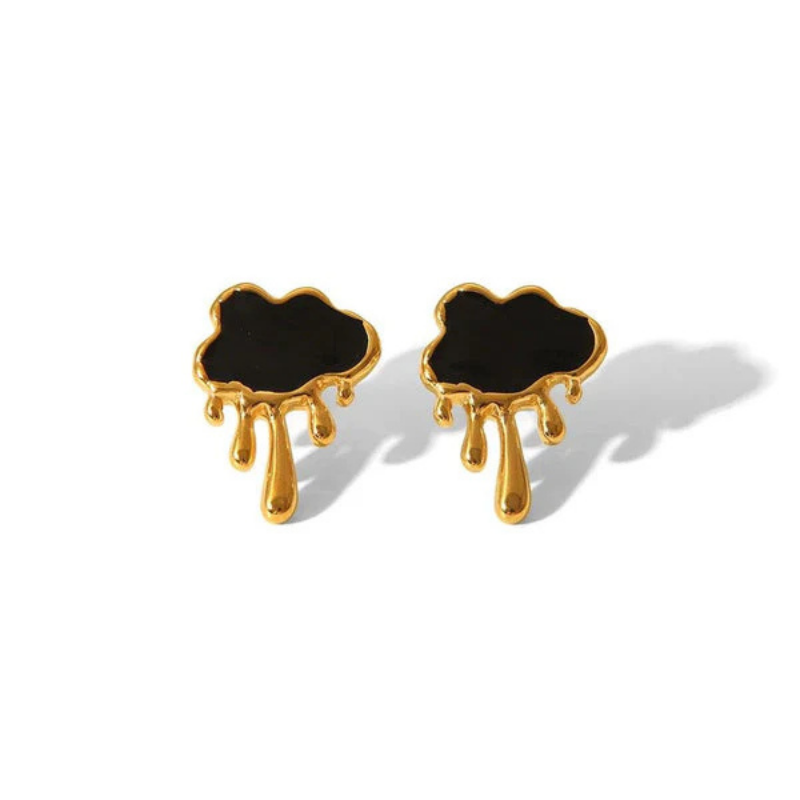 Meltdown Black Gold Studs