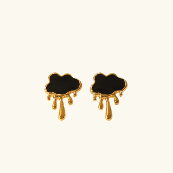 Meltdown Black Gold Studs