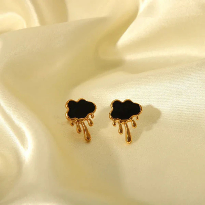 Meltdown Black Gold Studs