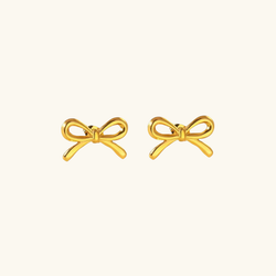 Ribbon Gold Earrings