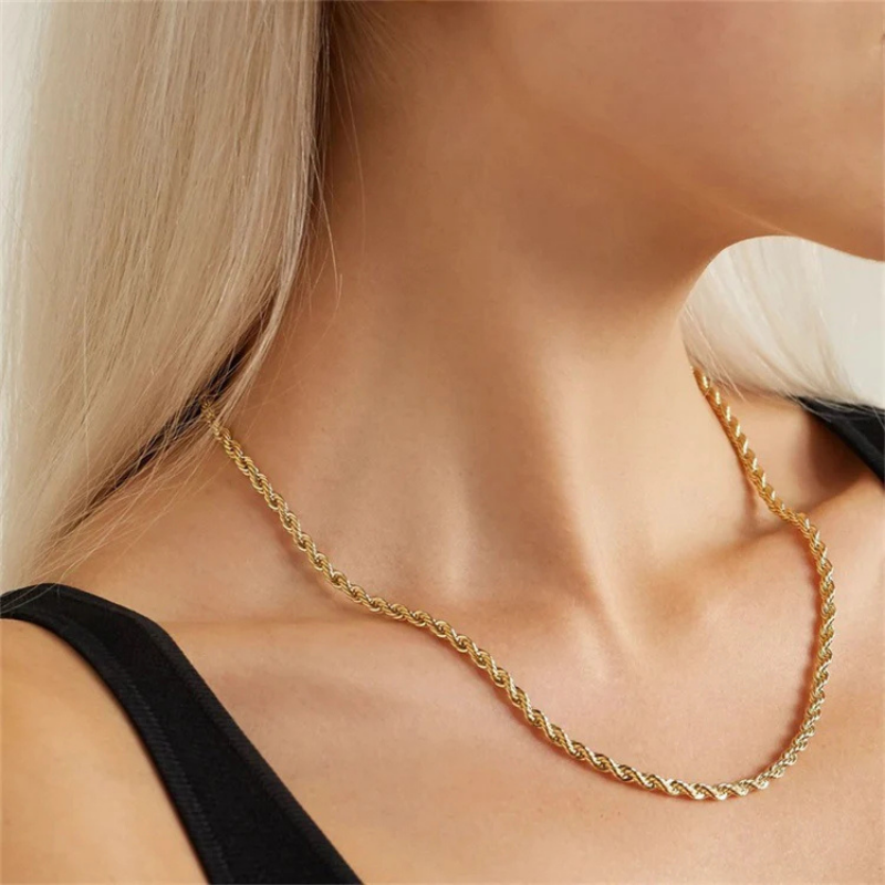 Rope Chain Gold Necklace