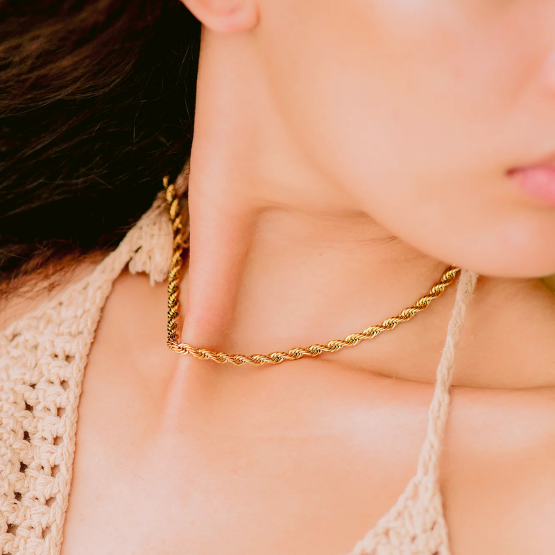 Rope Chain Gold Necklace