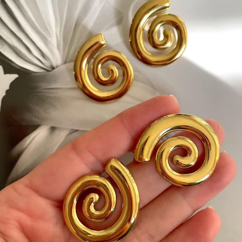 Spiral Gold Earring