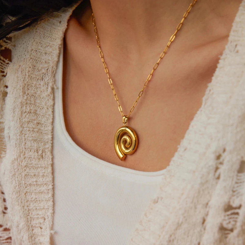 Spiral Gold Necklace