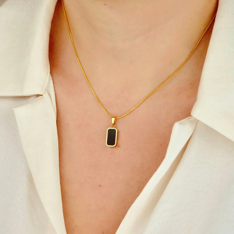 Square Black Necklace