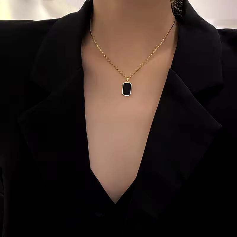 Square Black Necklace