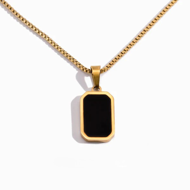 Square Black Necklace