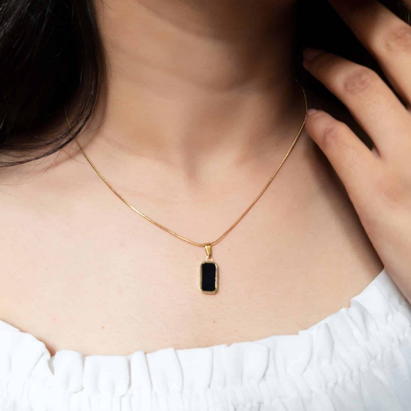 Square Black Necklace