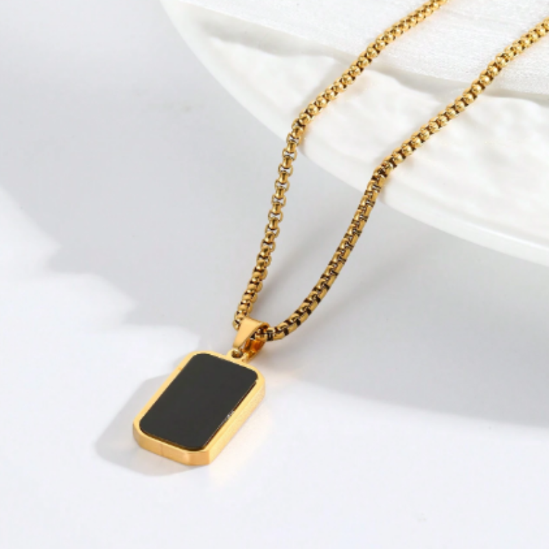 Square Black Necklace