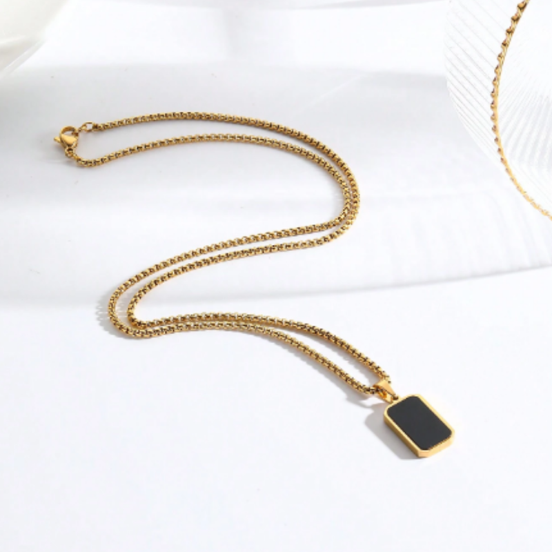 Square Black Necklace