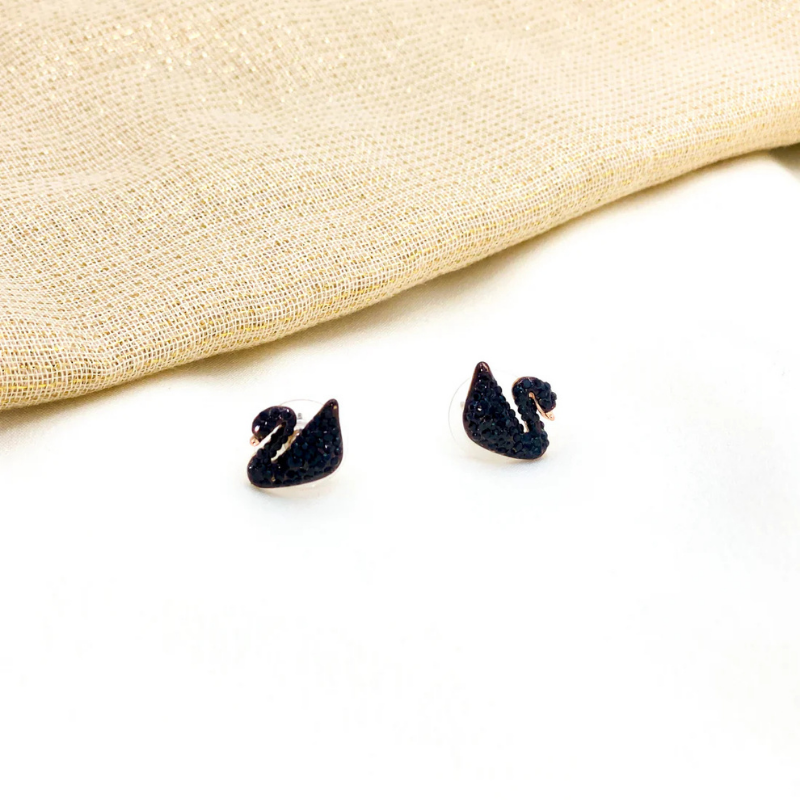 Swan Black Studs