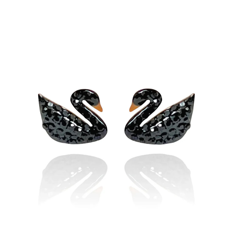 Swan Black Studs