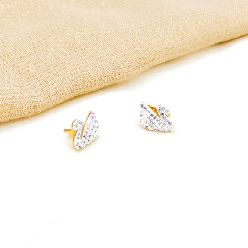 Swan White Studs