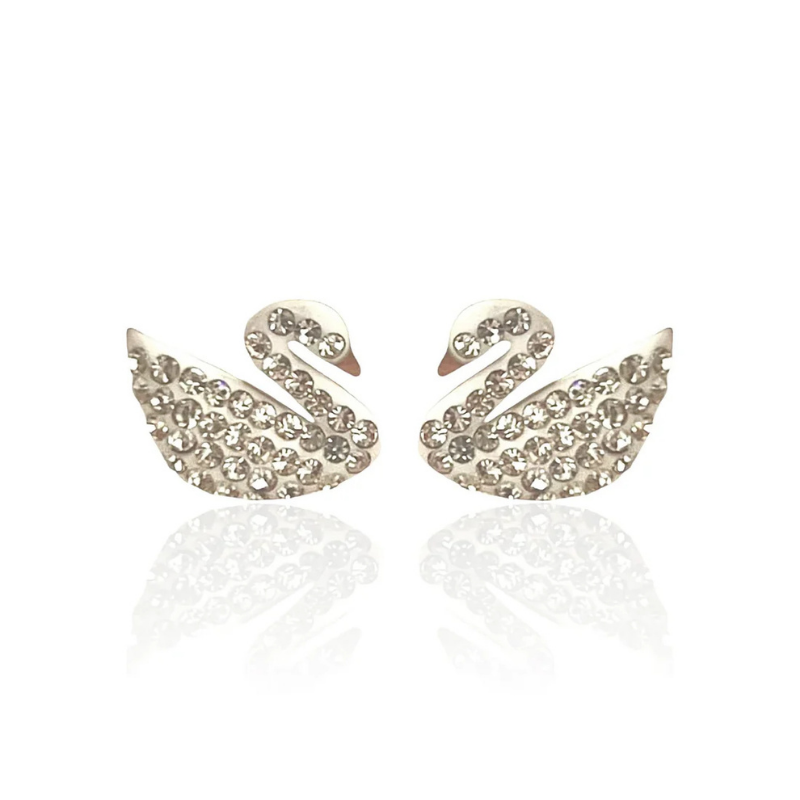 Swan White Studs