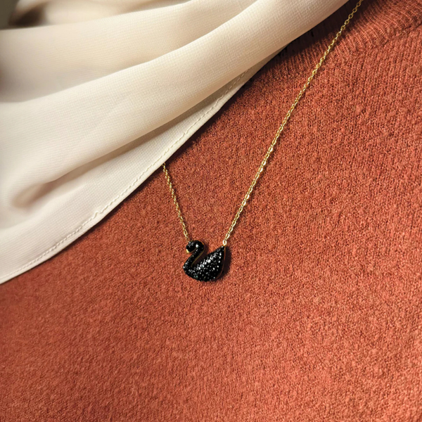 Swan Black Pendant