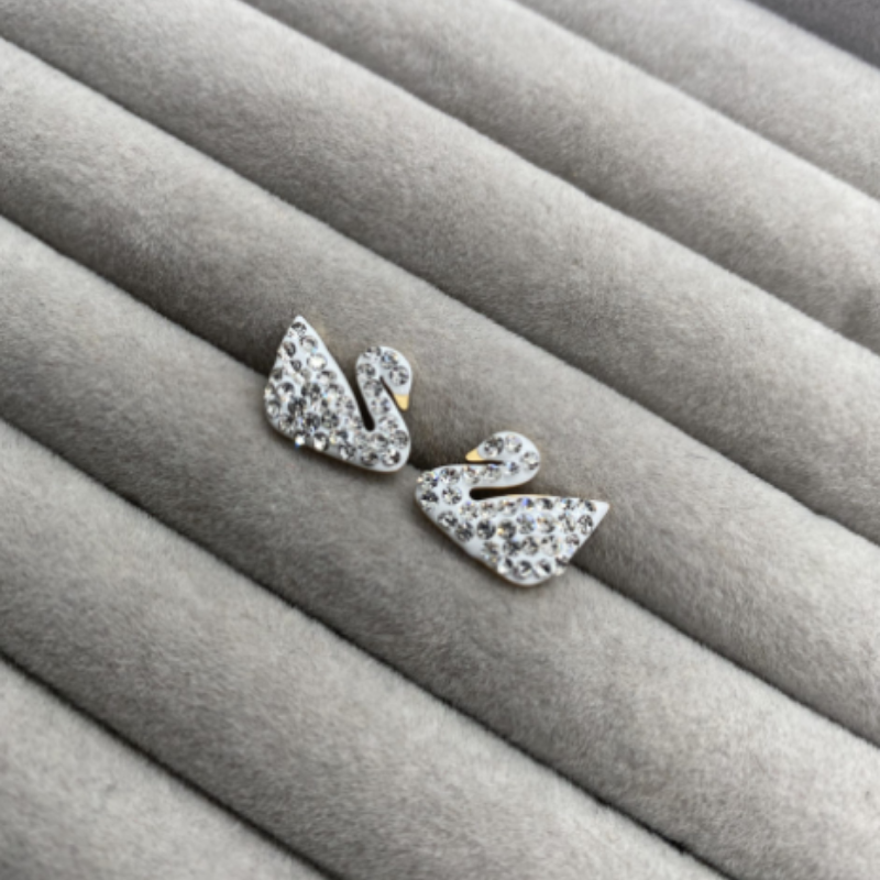 Swan White Studs