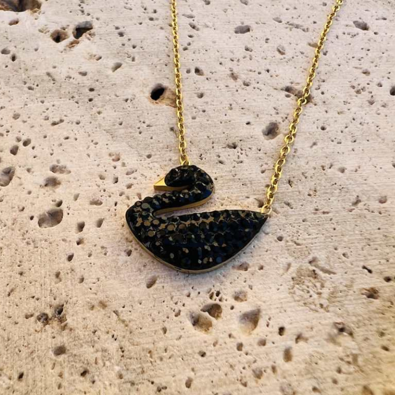 Swan Black Pendant