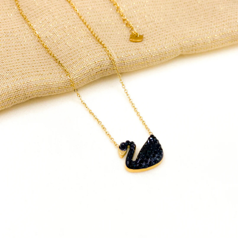 Swan Black Pendant