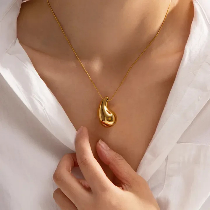 Tear Drop Gold Necklace