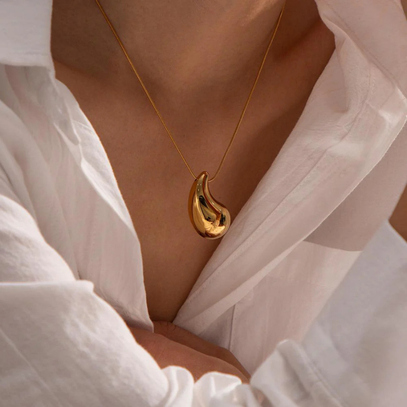 Tear Drop Gold Necklace